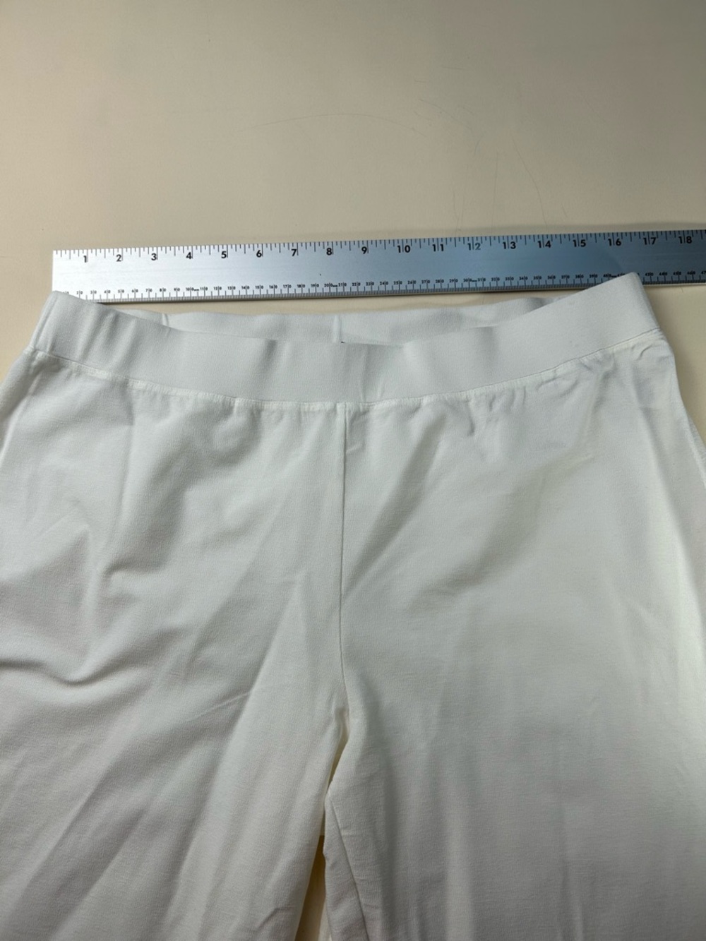 Eileen Fisher White Cropped Wide-Leg Pants 70% viscose size L - Picture 6 of 10